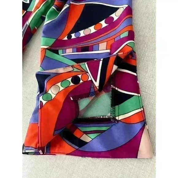 Jude Connally Sz S Megan Dress Retro Print Purple Stretch A-line Mod 60's Funky - Picture 14 of 16